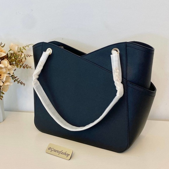 Michael Kors Purse jet set large chain tote shoulder bag & trifold wallet black - Picture 6 of 12